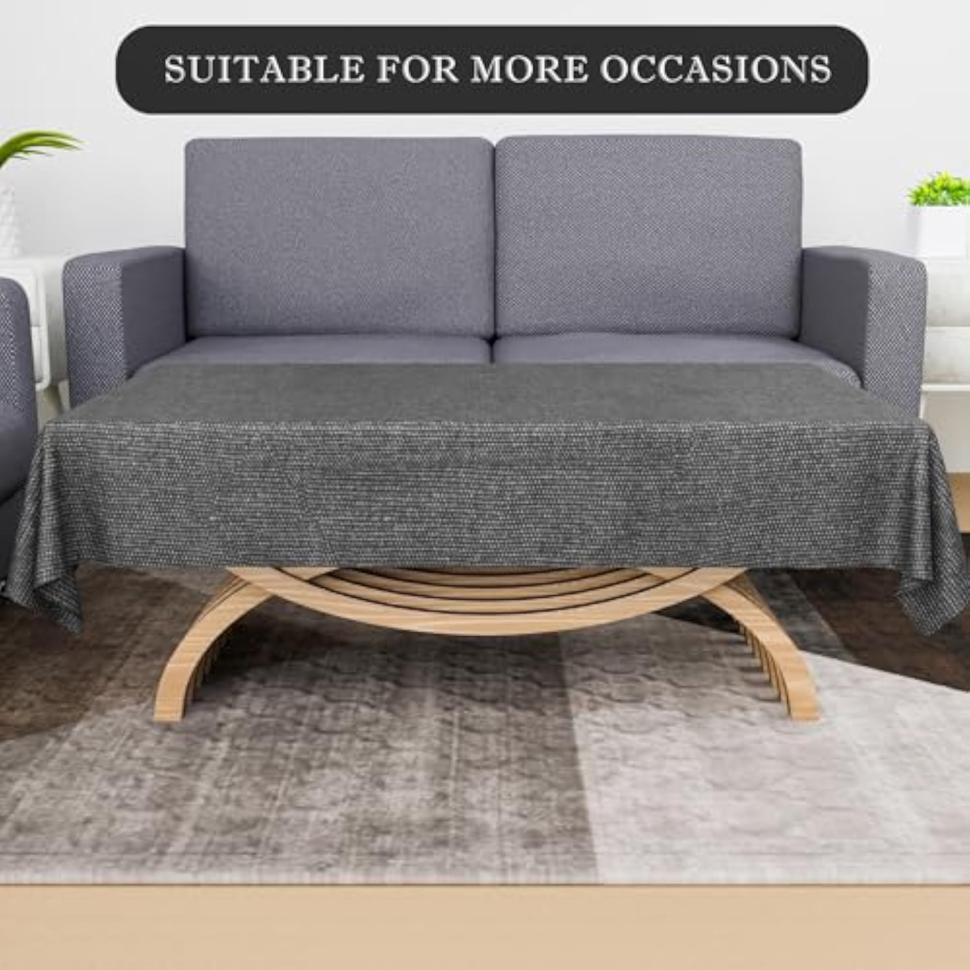 4 Seater Rectangular Table Cloth, Jute Center Table Cover