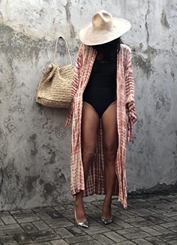 Image of Women's Kimono Cover Up Long Beach Dress Swimsuit Cover Ups Colorful Cardigan Lightweight Robe for Swimwear