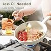 SENSARTE Ceramic Nonstick Pots and Pans Set 17pcs, Healthy Induction Cookware Set, Nontoxic Kitchen Cooking Set with Skillets & Saucepans, Stay-cool Handles, PFAS PTFE PFOA PFOS Free, Cream White #3