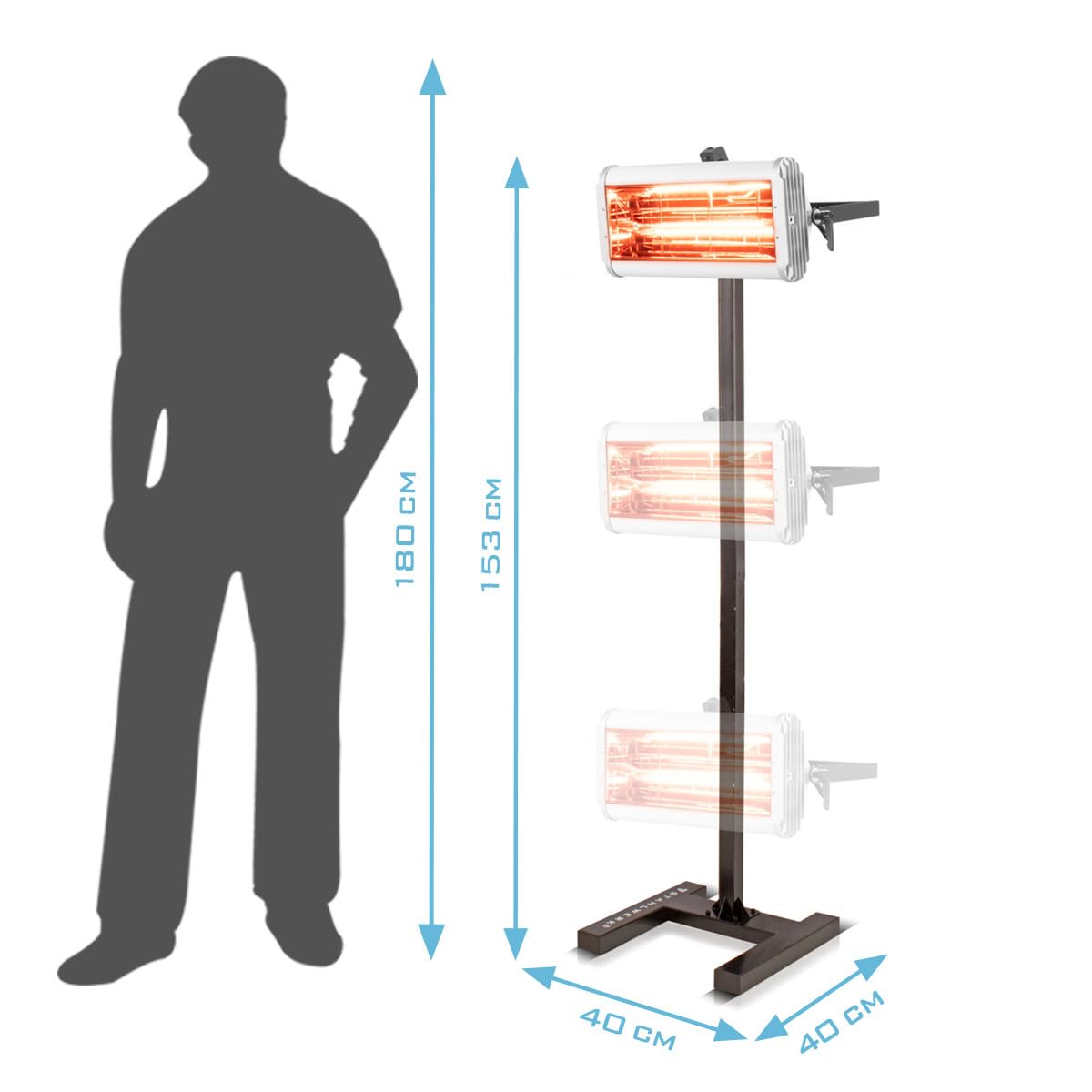 STAHLWERK Infrarot Lacktrockner IL-1200 ST mit 1.200 Watt und Stativ, leistungsstarker Infrarottrockner/IR Strahler/IR Trockner zum professionellen Trocknen von Autolack, Grundierungen uvm.