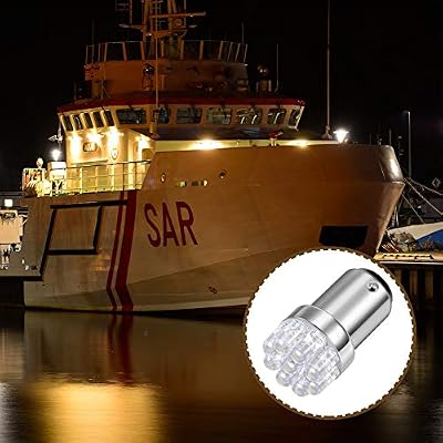 Mudder 10 Pieces 1004 Marine LED Replacement Bulb 90 Bulb for Boat Navigation Lights BA15D LED for Boat Lights Bow Stern Marine Replacement Boat Accessories, 12V