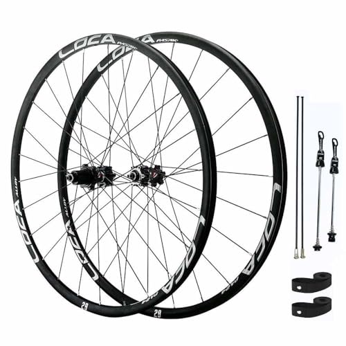 Juego De Ruedas De Bici De Carretera 700C*25 50C Ruedas Traseras Delanteras con Freno De Disco, Llanta De Doble Capa, QR De 9 * 100/10 * 135mm, Buje MS, para 12 Velocidades(Black Silver)
