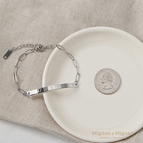 Personalized Engraved Charm Bracelet Paper Clip Link Chain Bracelet Name Bracelet For Women Handmade Jewelry Best Friend Birthday Gift Friendship Bracelet -P-12Br #TOP3