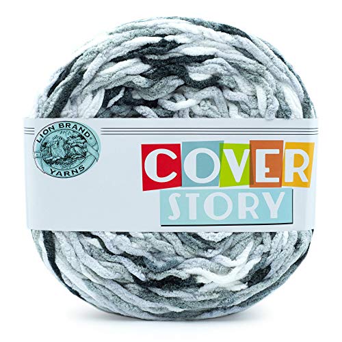 Lion Brand Yarn, Cover Story Blanket Yarn for Knitting, Crochet and Crafts, Mercury, 1 Pack, Super Bulky Fiber for Soft Aghans, Cozy Pillows, and Easy-Care Stuffed Animals