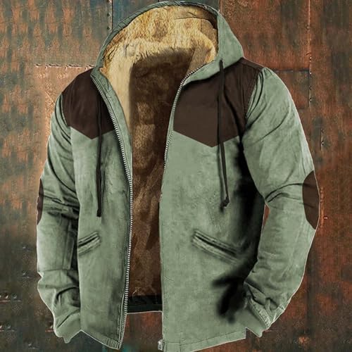 Mens Contrast Fleece Flannel Military Jackets Thick Warm Winter Mexican Coats Outdoor Zip Up Cargo Hoodies Sweatshirt2
