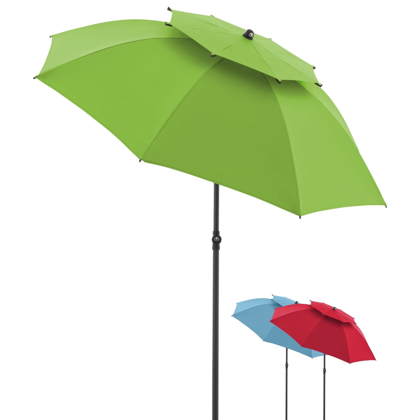 derby Ombrellone da 200 cm, ombrellone per spiaggia, balcone e terrazza, regolabile in altezza, con protezione UV, ombrellone pieghevole, per spiaggia e piscina all'aperto, ombrellone da spiaggia