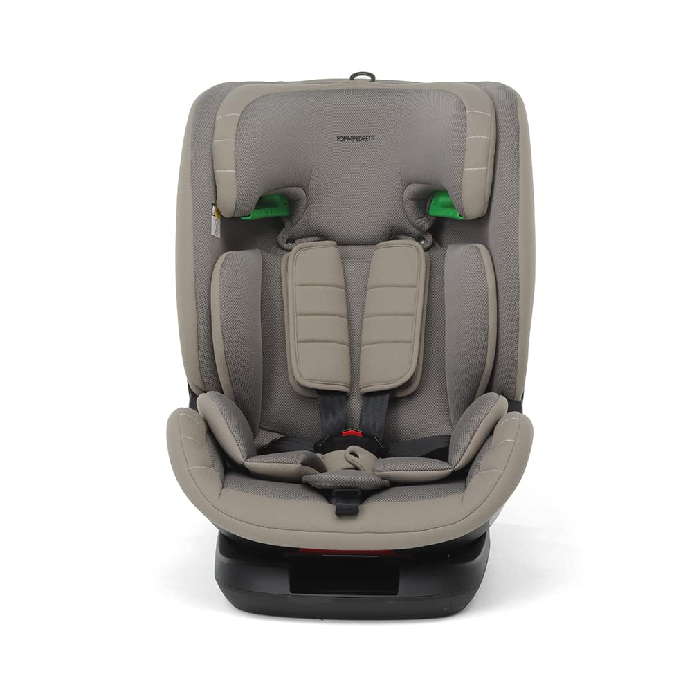Foppapedretti Fotelik dziecięcy Pitstop I-Size dla dzieci w wieku od 76 do 150 cm, 15 miesięcy - 12 lat, ECE R129, mocowanie Dualfix (Isofix i nie), Safe Body Protection, Comfort Kid Pad, Desert