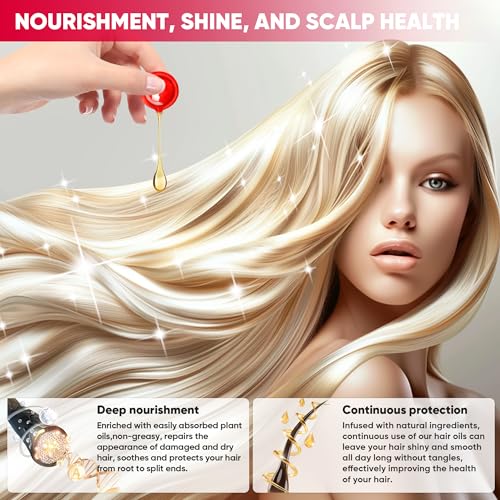 Jaxmoon Hair Treatment Serum - Bali Secret Hair Vitamin, No Rinse with Moroccan Macadamia Avocado Oils, Vitamins A C E Pro Vit B5, 50 Capsules