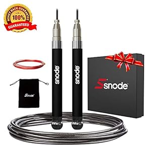 SNODE T18 Self-Locking Jump Rope, High Speed Skipping Rope, Lightweight Speed Rope with 2 Speed Rope Cables for Fitness Sports Training Workout