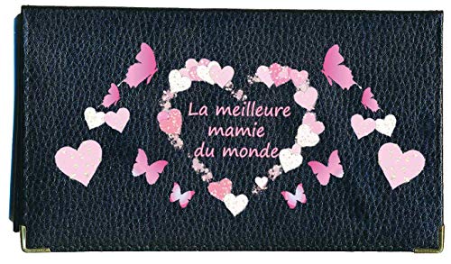 Syl'la Meilleure Mamie - Maroquinería para regalo de fiesta, Chequier (Negro) - chequiernoir-meilleurmamiemonde