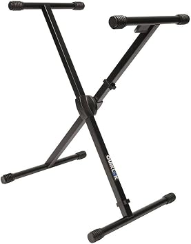 QUIK LOK - T500 Single-Braced X Keyboard Stand - Heavy Duty Steel Performance Frame with 5-Level Adjustable Trigger-Lok Height Positioning Mechanism, Black