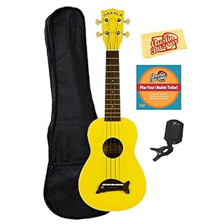 Kala MK-SD-LBBURST Makala Dolphin Soprano Ukulele – Light Blue Burst Bundle with Gig Bag, Tuner, Austin Bazaar… - Les Beatles, Paul McCartney, John Lennon, RIngo Starr, George Harrison