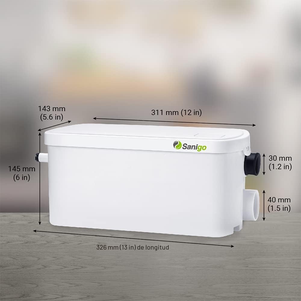 SANI-S250C Trituradora sanitaria Bomba de residuos silenciosa, Bomba elevadora Ducha equipada con dos entradas