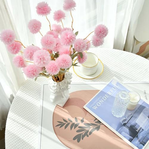 Image of Mandy's 6 Stems Silk Pink Kiku Ball Flowers
