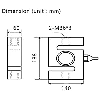 Vista 6 de ATO Célula de carga del medidor de tensión 20ton, tipo célula de carga de S, sensor de la célula de carga de la tensión 20ton y de la presión