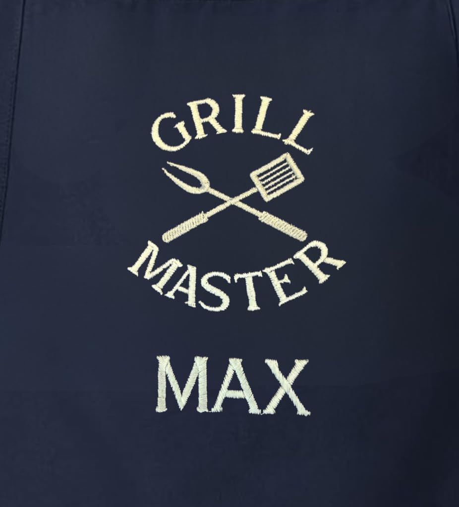 Personalized BBQ Apron with Name – Custom Embroidered Grill Apron for Men – Grill Master Gift for Dad