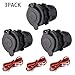 SUSSURRO 3 Stück Auto Zigarettenanzünder Steckdose Wasserdicht Marine Grade Auto Zigarettenanzünder Adapter für 12V/24V DC Auto Boot Motorrad mit 0,6m Anschlusskabel