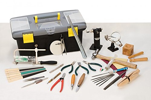 PMC Supplies LLC Jeweler's Complete Hand Tool Value Set Polishing Torch Ring Tool Tweezers Solder Plier Dapping Metal Forming Kit