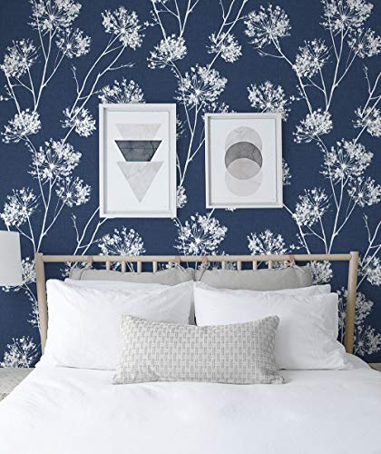 Nextwall One O'clocks Botanical Peel And Stick Wallpaper (Denim Blue) #TOP2