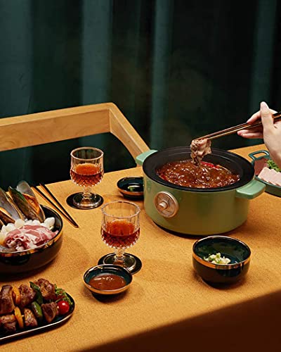 Panela Elétrica Portátil 2L Revestimento Antiaderente Frigideira Elétrica 3 Engrenagens Fogão Ajustá