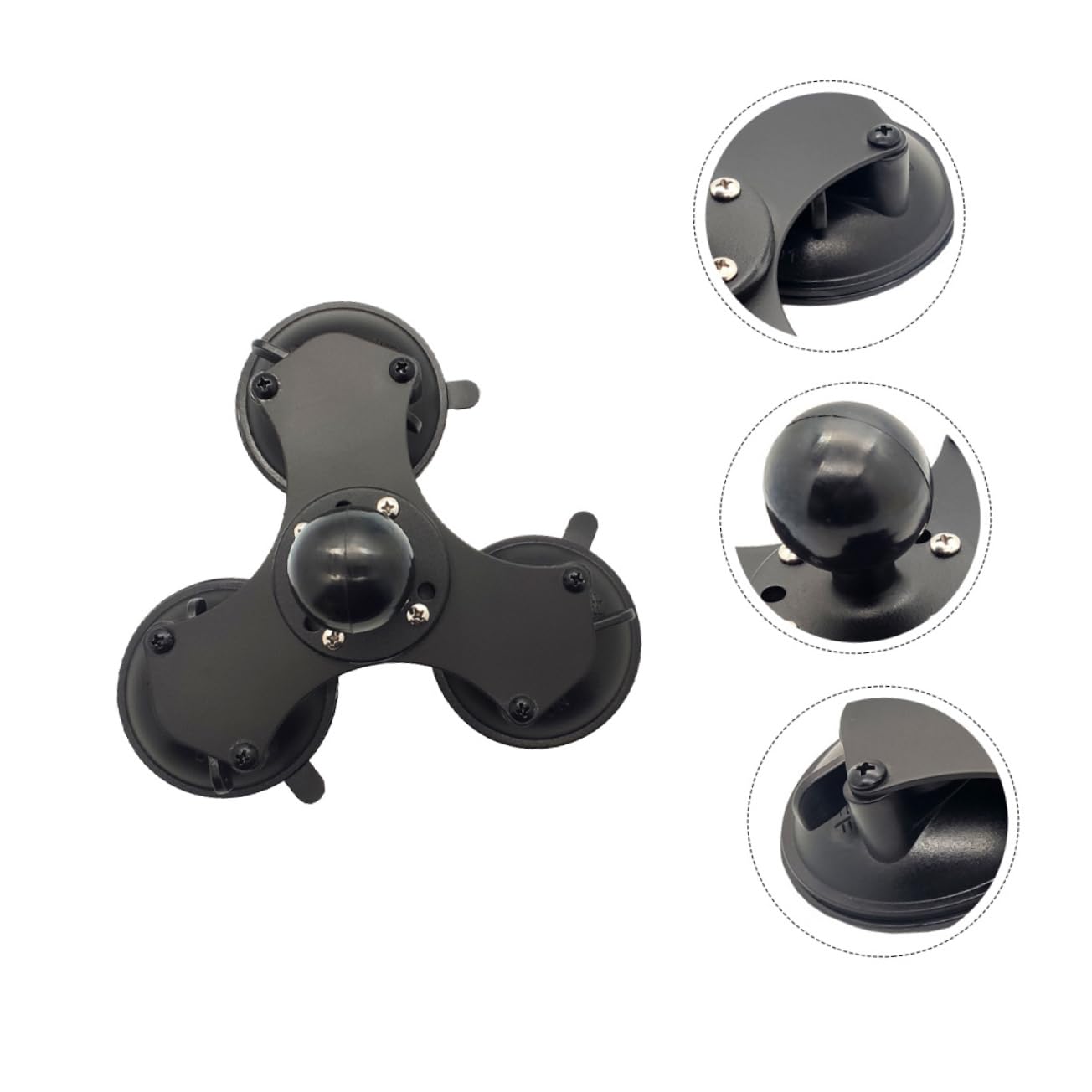 HOMSFOU Soporte De Ventosa Triple para Parabrisas Base Giratoria Ajustable Ligero y Resistente
