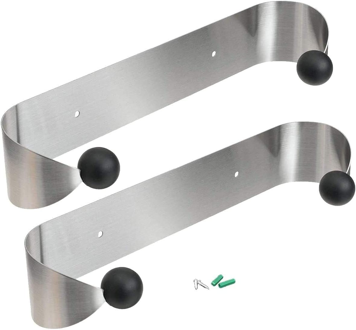 KUAFU Pair Paper Towel Holder for Kitchen Stainless Steel Rack Under | Cabinet- 2 Packages