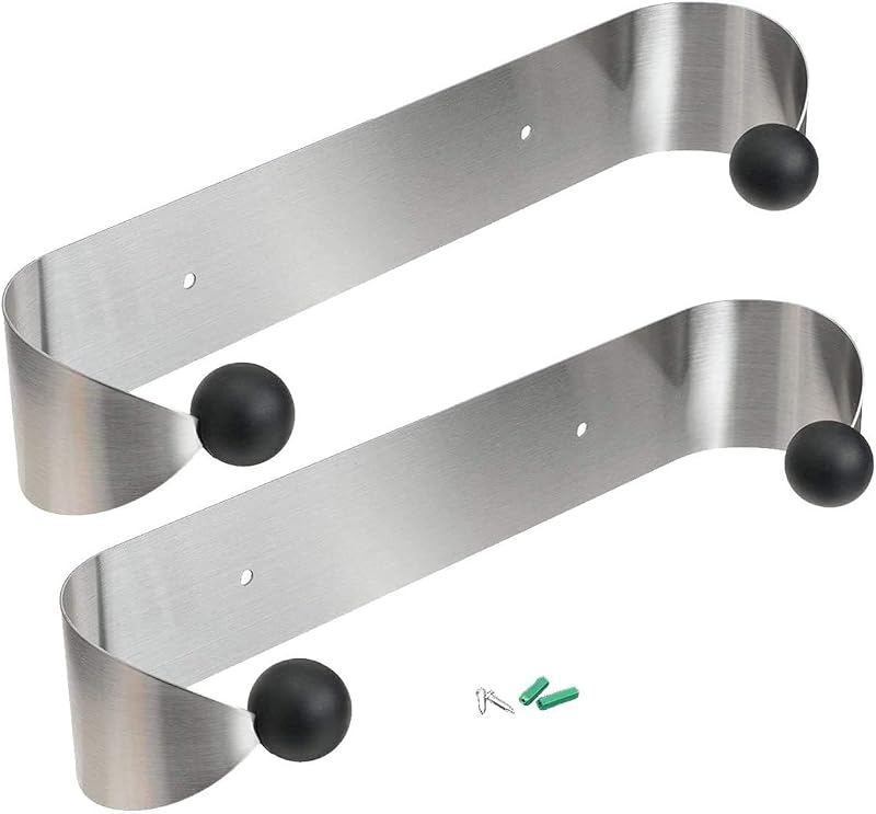 KUAFU Pair Paper Towel Holder for Kitchen Stainless Steel Rack Under | Cabinet- 2 Packages