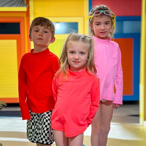 BIG ELEPHANT 3 Pack Kids Rash Guard Swim Shirt UPF 50+ Long Sleeve Rashguard Swimwear Surf Tops Sun Protection for Boys Girls3