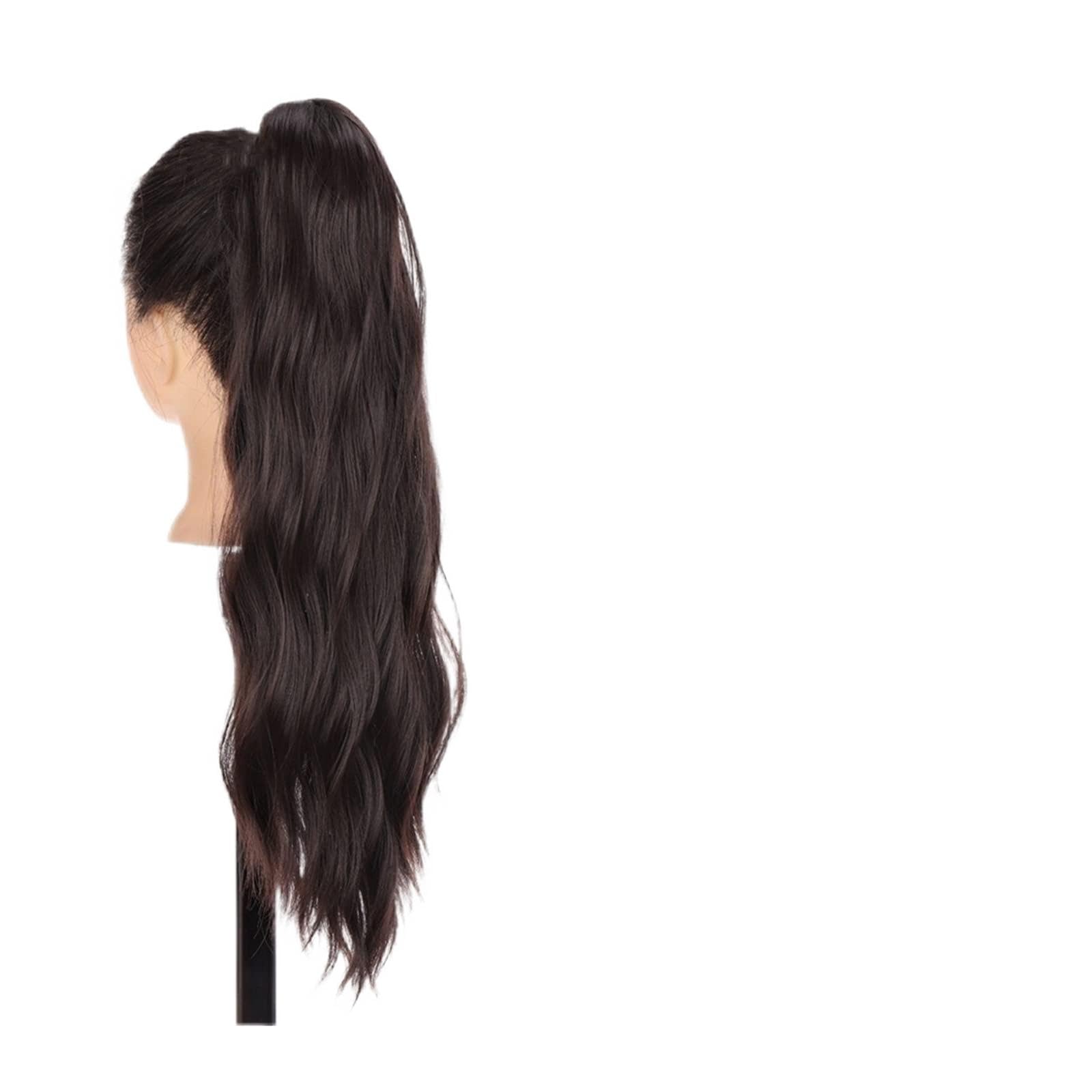 Extension de cheveux queue de cheval synthétique 50CM longue ondulée avec pince pour femme