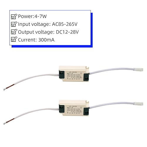Miniatura 8 de Qimoo Controlador LED de 12-18W, corriente constante 300mA CA 85-265V Salida 36-63V SM conector macho fuente de alimentación externa transformador