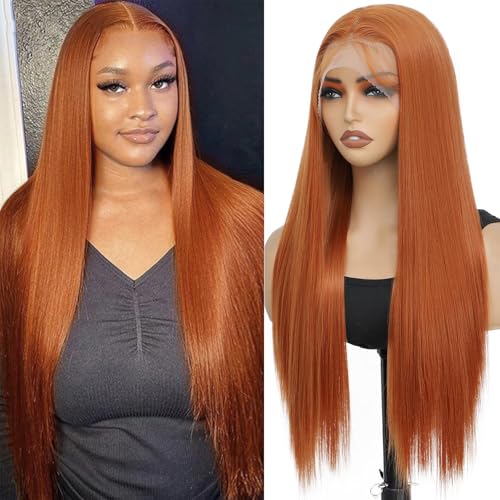 Koreyo Ginger Wig, Ginger Synthetic Lace Front Wig Pre-Pluck