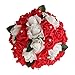 Vlovelife Wedding Bouquet for Bride, 8'' x 8'' x 11'' Red Artificial Flower for Wedding, Artificial Foam Rose Flower, Handmade Bouquet for Bridesmaids