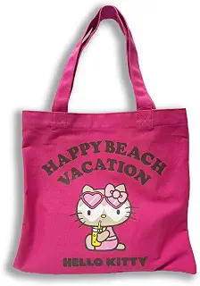 [くば笠屋] サンリオ 日焼けキティ 雑貨 沖縄 お土産 SANRIO HAPPY BEACH VACATION 沖縄限定 旅行記念 日焼け ハローキティ トートバッグ