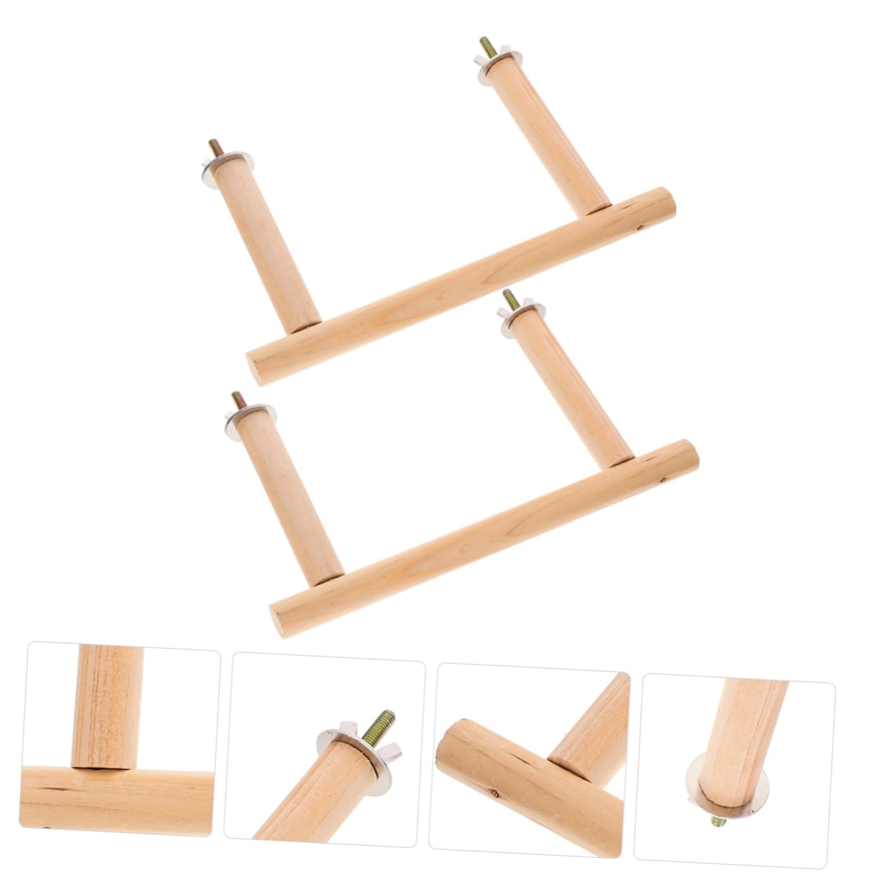 VANZACK 6pezzi Supporto Per Uccelli Legno Naturale Giocattolo Per Pappagalli e Calopsite Perch Per Voliera Esercizio e Riposo Sicuro Per Tuo Piume