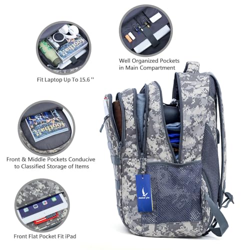 outdoor plus Camo Backpack,Military Boys Backpacks for School,40L Army Bookbag with USB Charging Port Waterproof — view 6