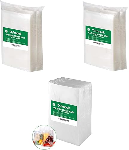 O2frepak Bolsas selladoras al vacío para alimentos, sin BPA y prevención de pinchazos, bolsas de ahorro de alimentos, ideales para sellador de vacío