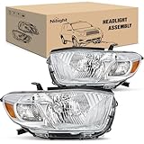 Nilight Headlights Assembly for Toyota Highlander 2008 2009 2010 Headlamp Chrome...