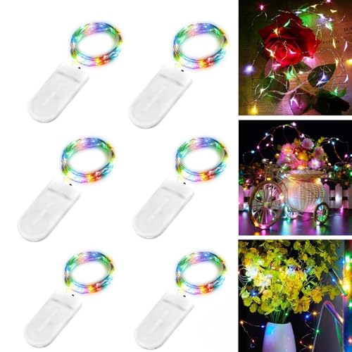 6 Stück LED Lichterkette Batterie Bunt, 2M 20er LED Kupfer Drahtlichterkette Lichterkette Batteriebetrieben IP65 Wasserfest Fairy Light für Party Weihnachten Hochzeit Beleuchtung Deko 6 Stück LED Lichterkette Batterie Bunt, 2M 20er LED Kupfer Drahtlichterkette Lichterkette Batteriebetrieben IP65 Wasserfest Fairy Light für Party Weihnachten Hochzeit Beleuchtung Deko