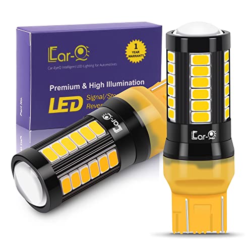 Car-EyeQ 7444NA LED Front Turn Signal Lights Blinker/Parking Lamps Bulbs 7444 Compatible with Ford F-150 (2015~2018), F-250/F-350/F-450/F-550 Super Duty(2017), Amber Yellow