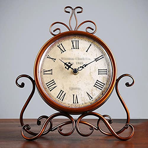 Reloj de mesa de hierro retro sin ruido para dormir bien en el dormitorio 7