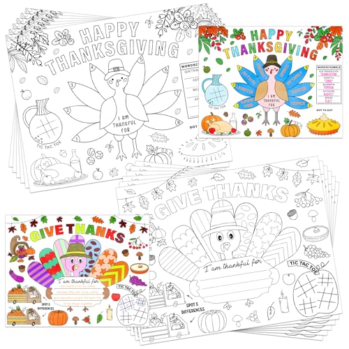 HEYINSHEN Thanksgiving Coloring Placemats