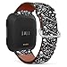 Compatible with Fitbit Versa 2 / Versa/Versa Lite/Versa SE Patterned Leather Replacement Band (Dinosaur Skeleton Pattern-2)