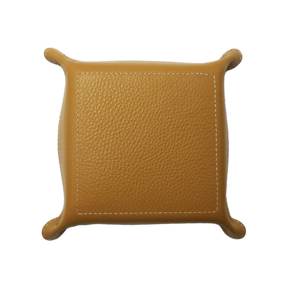 Svuotatasche In Vera Pelle Made In Italy - Vassoio Portaoggetti Scrivania, Design Quadrato Nero - Foto 7