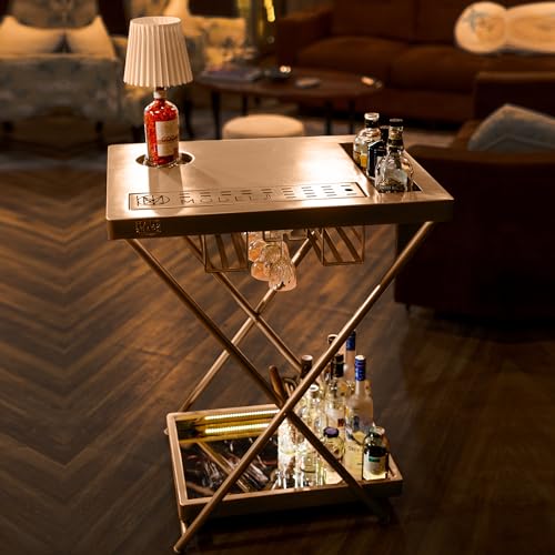 Image of HAUS OF BARS by SpeedX - Model J - Multi-Functional, Portable and Foldable Bar Table in Matte Gold Finish