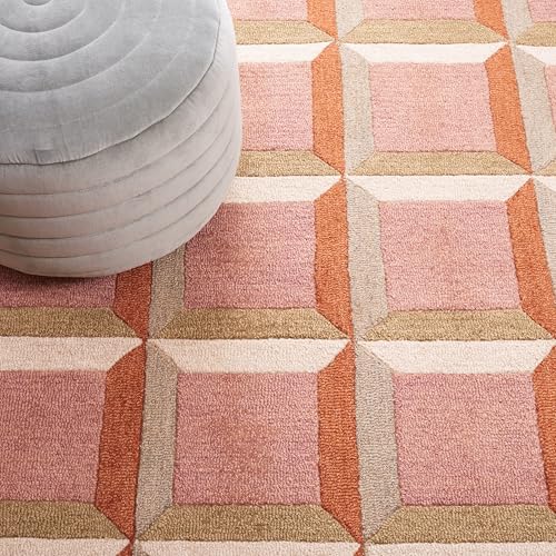 Image of Hand Tufted Wool Carpets Anti Shedding Rug Modern Carpets for Living Room Size 8x10 Feet