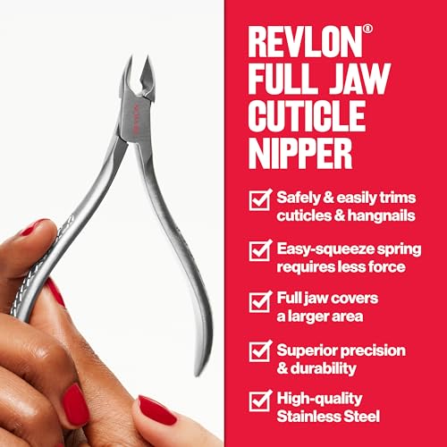 Revlon Full Jaw Cuticle Nipper, Manicure Tool for Nail Care, Made with Stainless Steel, High Precision Blade, Easy to Squeeze Spring, 1 Count - Thumbnail 3
