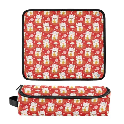 Bolsa de viaje para herramientas de cabello rojo vibrante miniatura 3