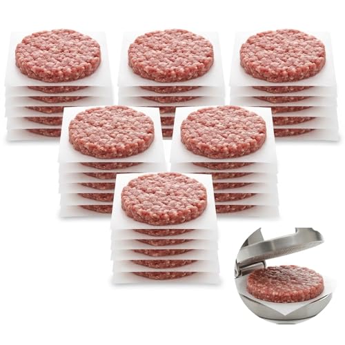 100 Pcs Parchment Paper Sheets 6" x 6" Burger Patty