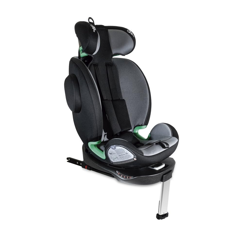 Interbaby Silla Coche Bebé PAX i-Size ISOFIX 360° Grupo 0+1+2+3 (Negro) | Silla auto giratoria 360 reclinable 40-150 cm, reductor recién nacido, protección lateral SPS, pata de apoyo