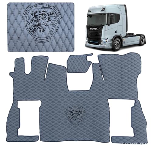 Tapis de camion compatible SCANIA S de sol en moquette grise premium